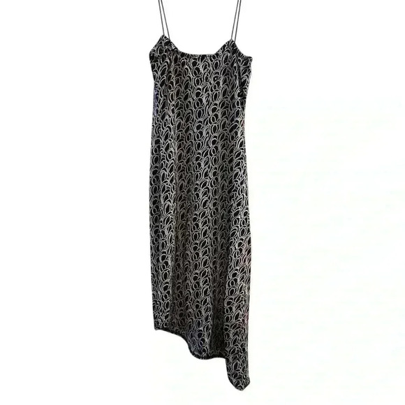 My Michelle Women's M Black Swirl pattern Midi  Dress Formal Sequin Spring Y2k - Picture 6 of 9